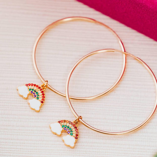 Rainbow Hoop Earrings by Salt and Sparkle