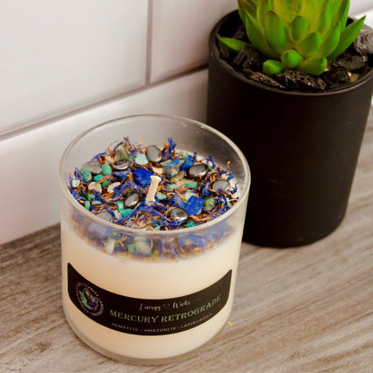 Retrograde Protection Crystal Candle by Energy Wicks