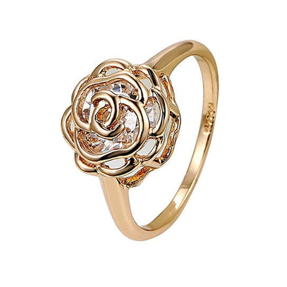 Rose Is A Rose Rings 18kt Rose Crystals In White Yellow And Rose Gold Plating by VistaShops