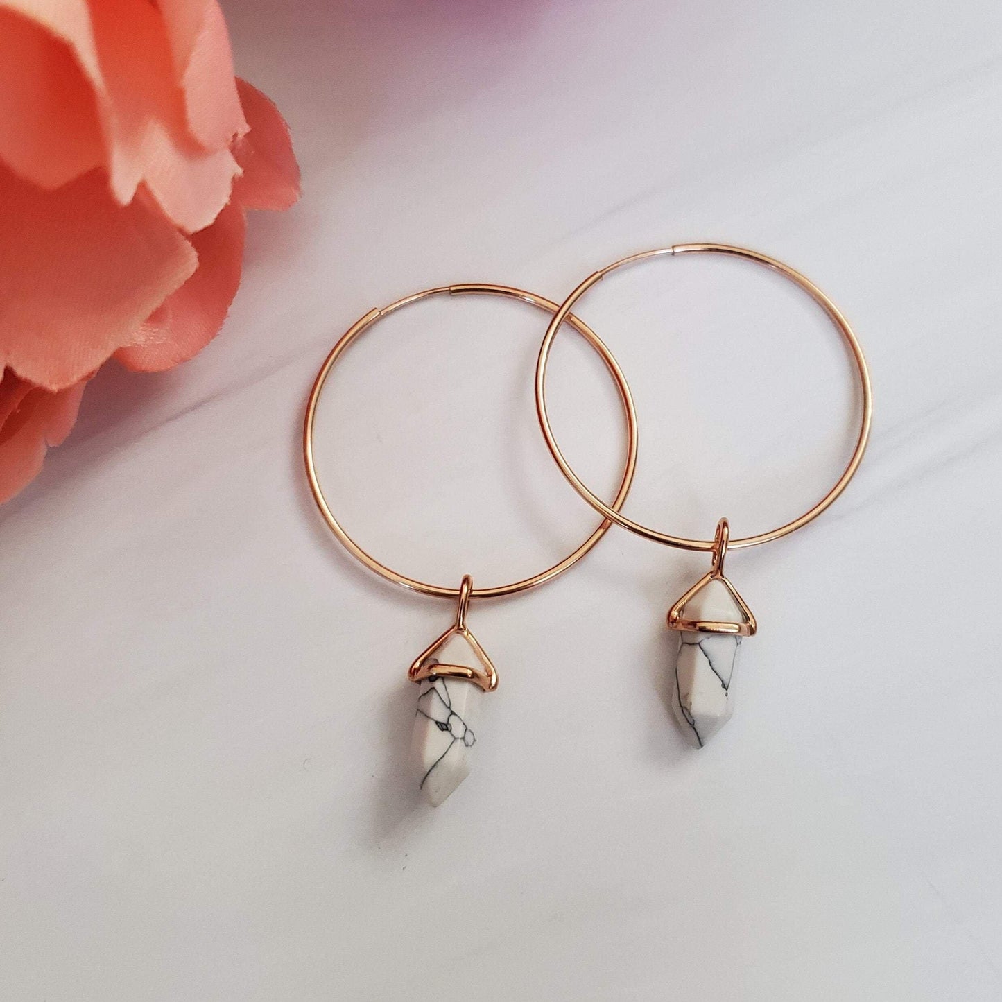 Rose Gold Petite Spikes Endless Hoop Earrings by Salt and Sparkle