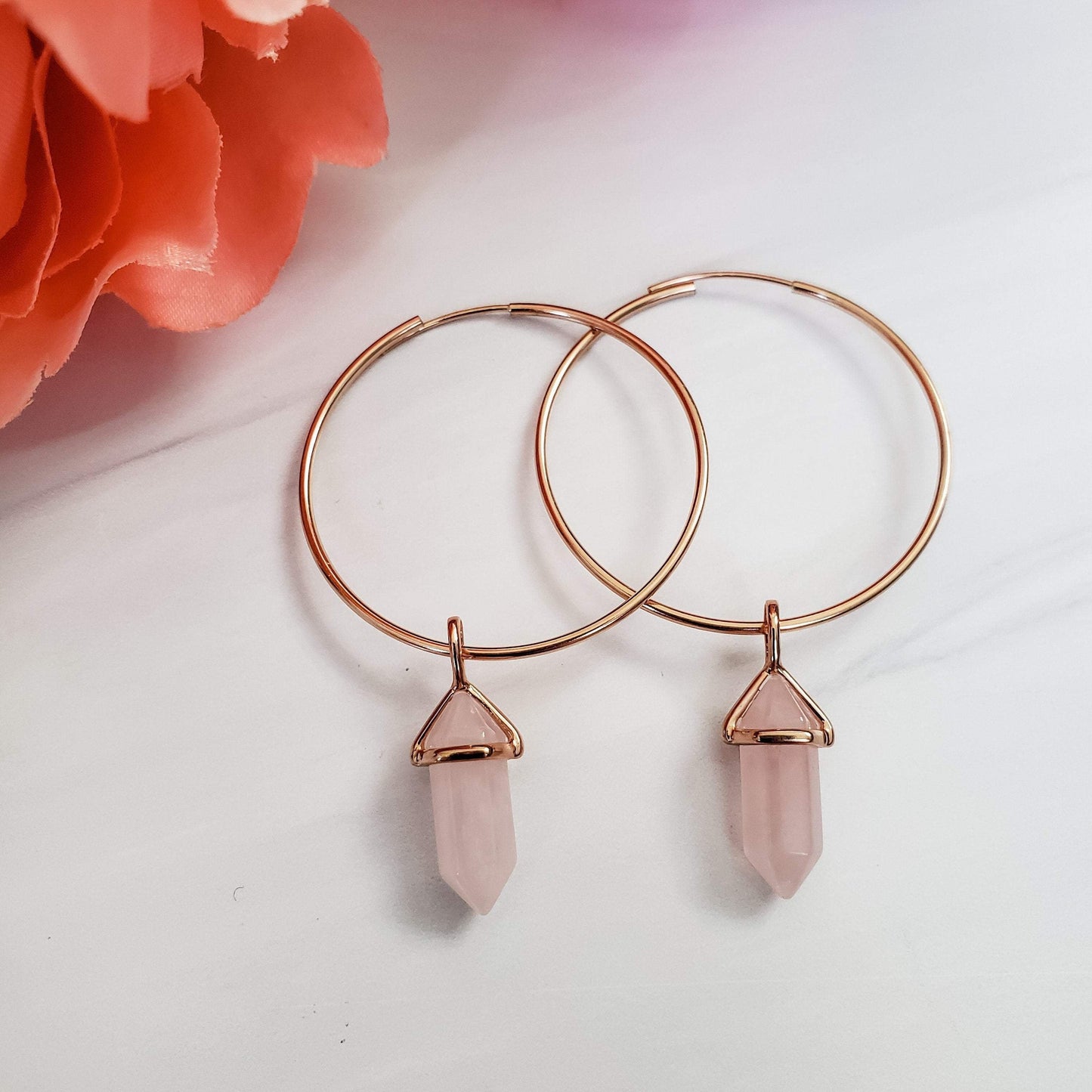 Rose Gold Petite Spikes Endless Hoop Earrings by Salt and Sparkle