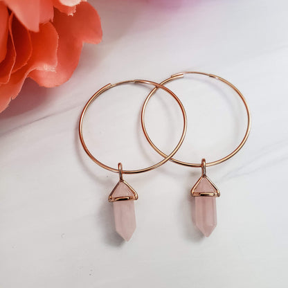 Rose Gold Petite Spikes Endless Hoop Earrings by Salt and Sparkle