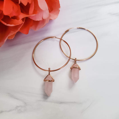 Rose Gold Petite Spikes Endless Hoop Earrings by Salt and Sparkle