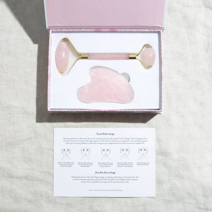 Crystal Facial Roller & Gua Sha Stone Kit by Tiny Rituals