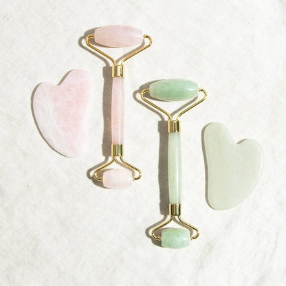 Crystal Facial Roller & Gua Sha Stone Kit by Tiny Rituals