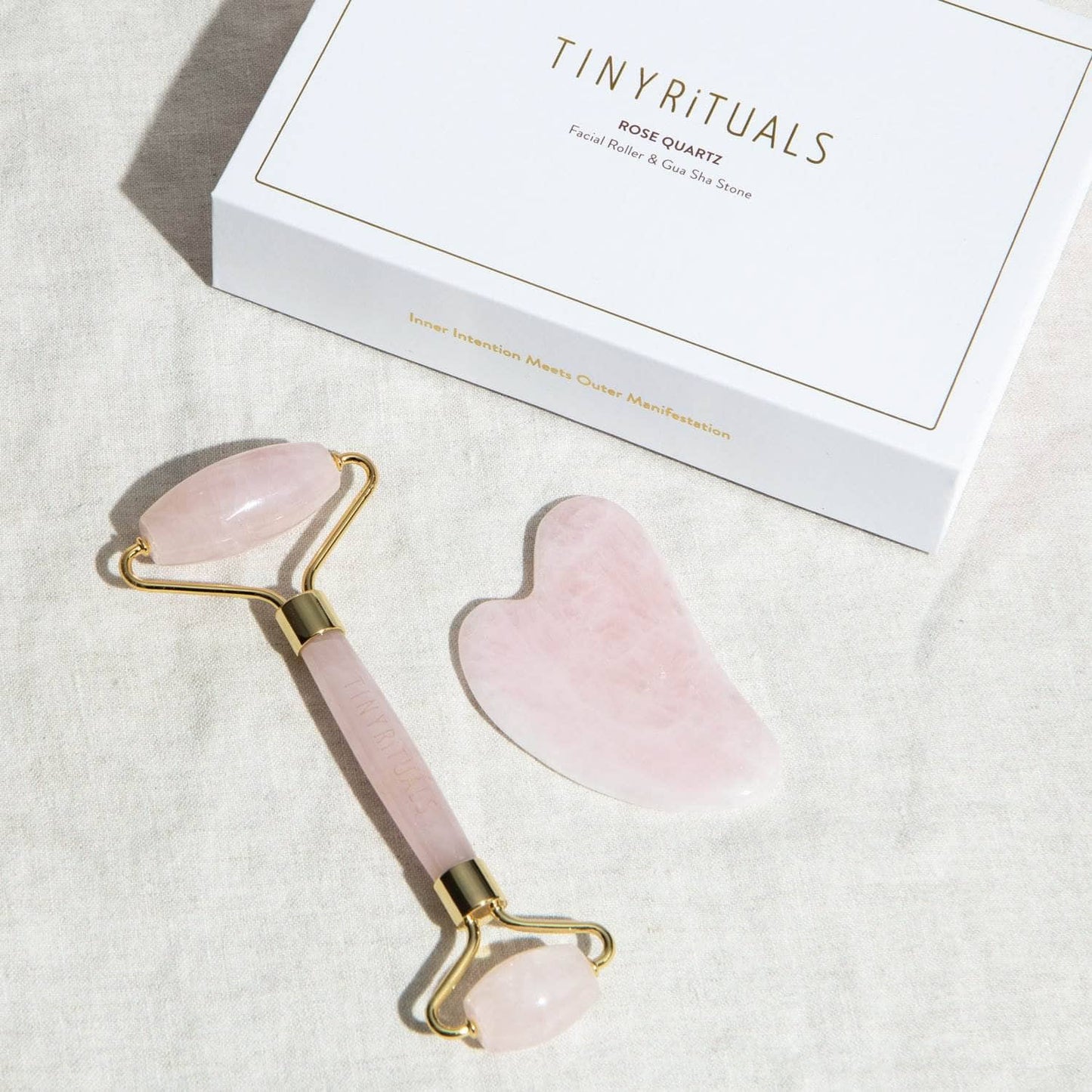 Crystal Facial Roller & Gua Sha Stone Kit by Tiny Rituals