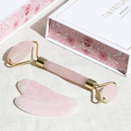 Crystal Facial Roller & Gua Sha Stone Kit by Tiny Rituals