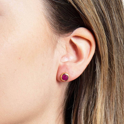 Ruby Silver or Gold Stud Earrings by Tiny Rituals