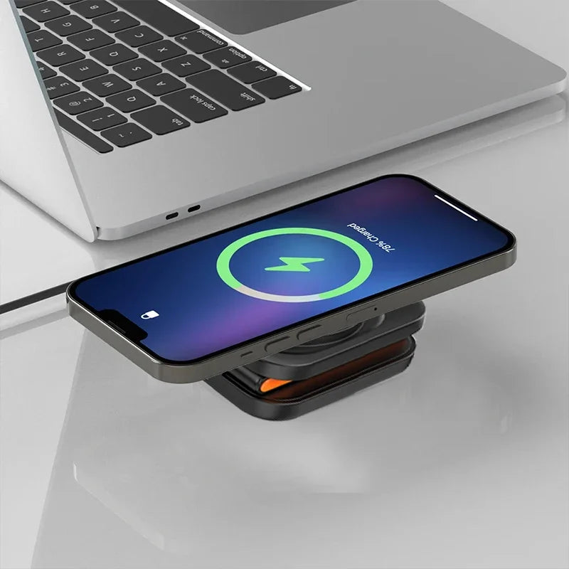 Foldable 3-in-1 Charging Station: 30W Fast Magnetic Wireless Charger Stand for iPhone 15/14/13/12, Apple Watch 8/7/6, AirPods Pro