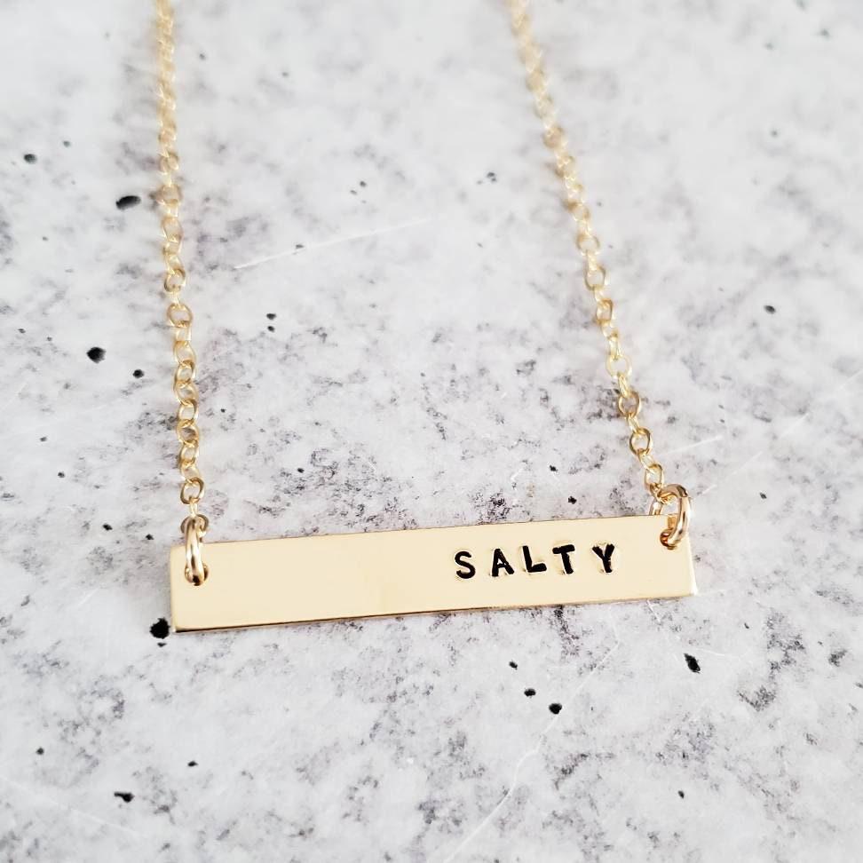 SALTY Bar Necklace by Salt and Sparkle