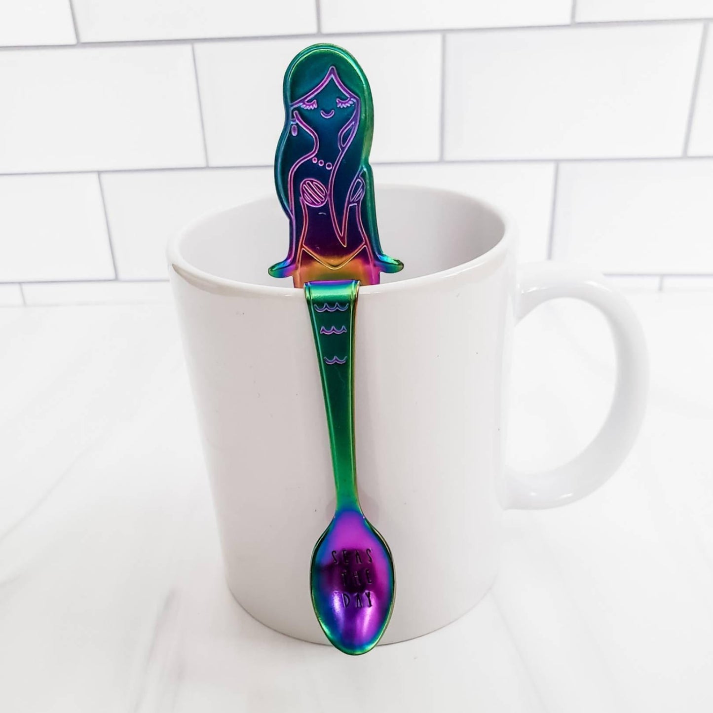 SEAS THE DAY Rainbow Mermaid Spoon by Salt and Sparkle