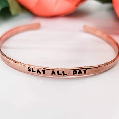 SLAY ALL DAY Skinny Cuff Bracelet by Salt and Sparkle