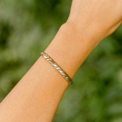 Fair Trade 3 Metal Twisted Bangle by Tiny Rituals