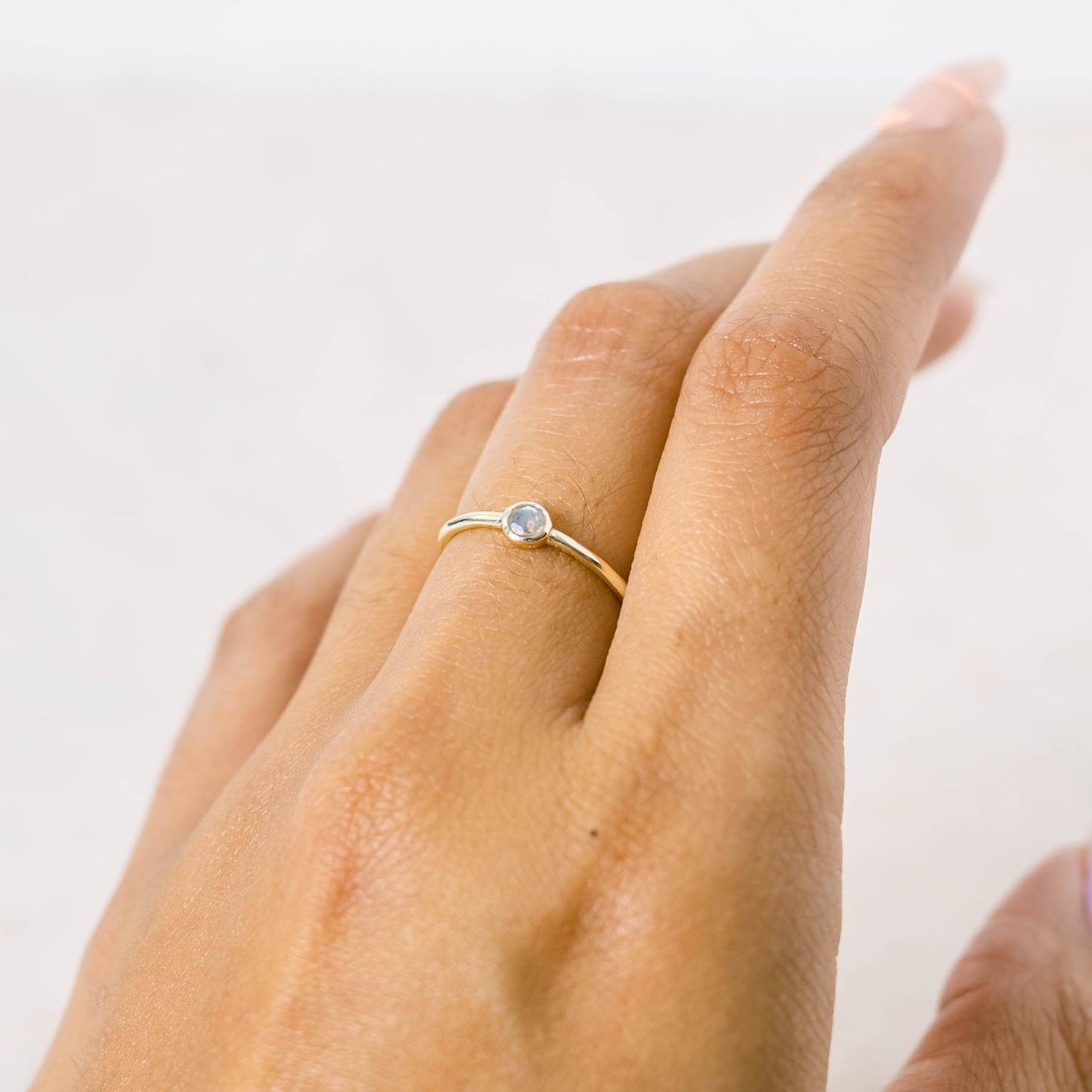 Labradorite Gold Ring by Tiny Rituals