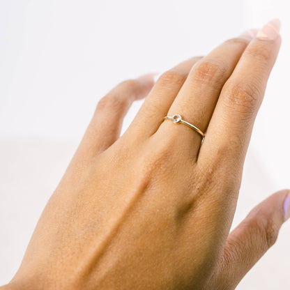 Clear Quartz Gold Ring by Tiny Rituals