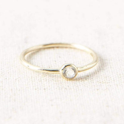 Clear Quartz Gold Ring by Tiny Rituals