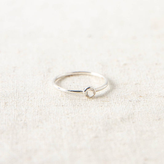 Clear Quartz Silver Ring by Tiny Rituals