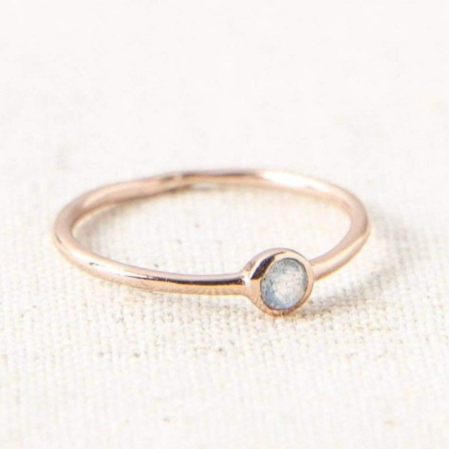 Labradorite Rose Gold Ring by Tiny Rituals