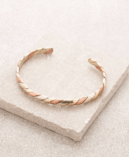 Fair Trade 3 Metal Twisted Bangle by Tiny Rituals