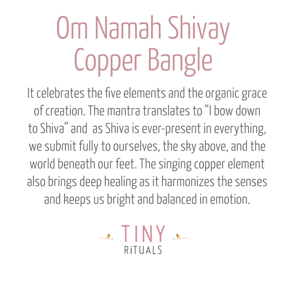 Om Namah Shivay Mantra Copper Bangle by Tiny Rituals