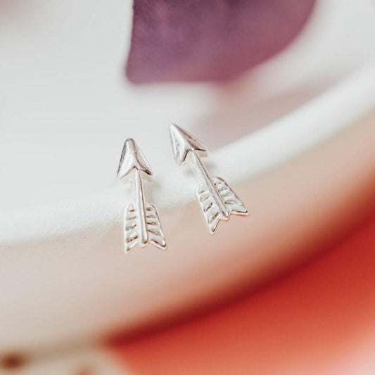 Silver Arrow Stud Earrings by Salt and Sparkle