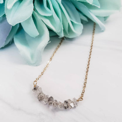 Smokey Herkimer Diamond Bar Necklace by Salt and Sparkle