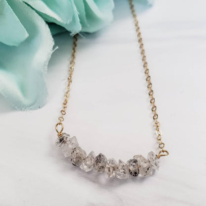 Smokey Herkimer Diamond Bar Necklace by Salt and Sparkle