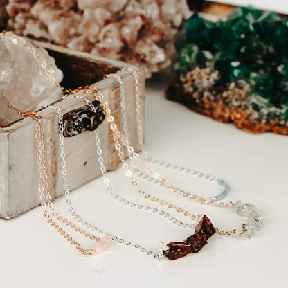 Smokey Herkimer Diamond Bar Necklace by Salt and Sparkle