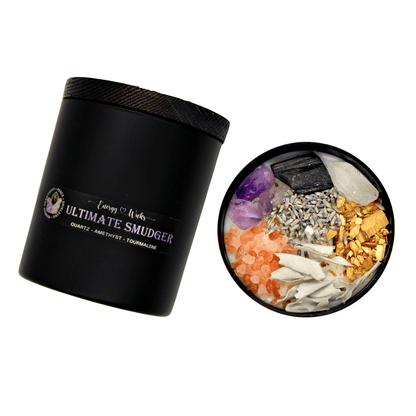 Ultimate Smudger Crystal Candle by Energy Wicks