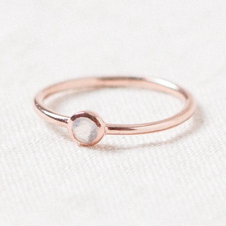 Rainbow Moonstone Silver, Gold or Rose Gold Ring by Tiny Rituals