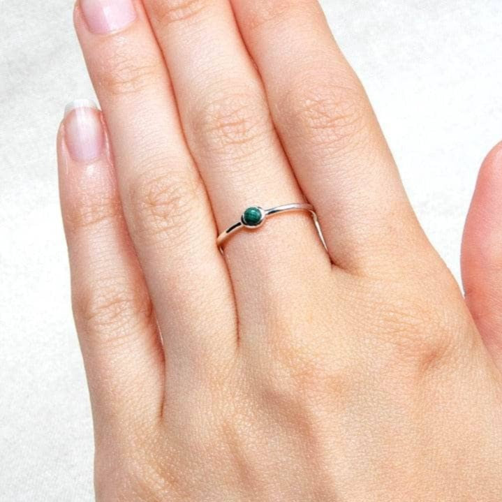 Genuine Malachite Silver, Gold or Rose Gold Ring by Tiny Rituals