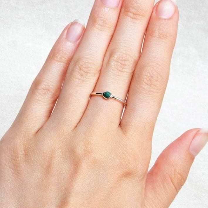 Genuine Malachite Silver, Gold or Rose Gold Ring by Tiny Rituals