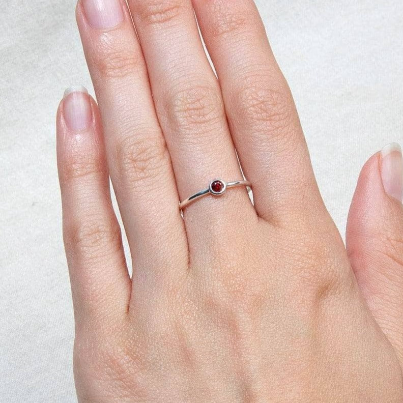 Garnet Silver or Gold Ring by Tiny Rituals