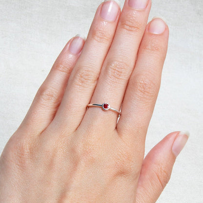 Garnet Silver or Gold Ring by Tiny Rituals