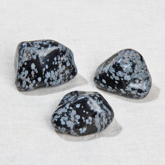 Snowflake Obsidian Stone Set by Tiny Rituals