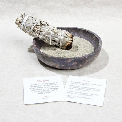 Natural Soapstone Smudge Bowl Kit by Tiny Rituals