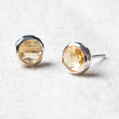 Citrine Silver or Gold Stud Earrings by Tiny Rituals