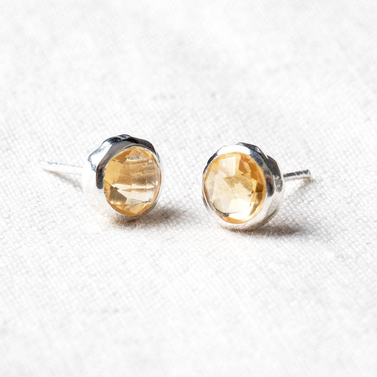 Citrine Silver or Gold Stud Earrings by Tiny Rituals