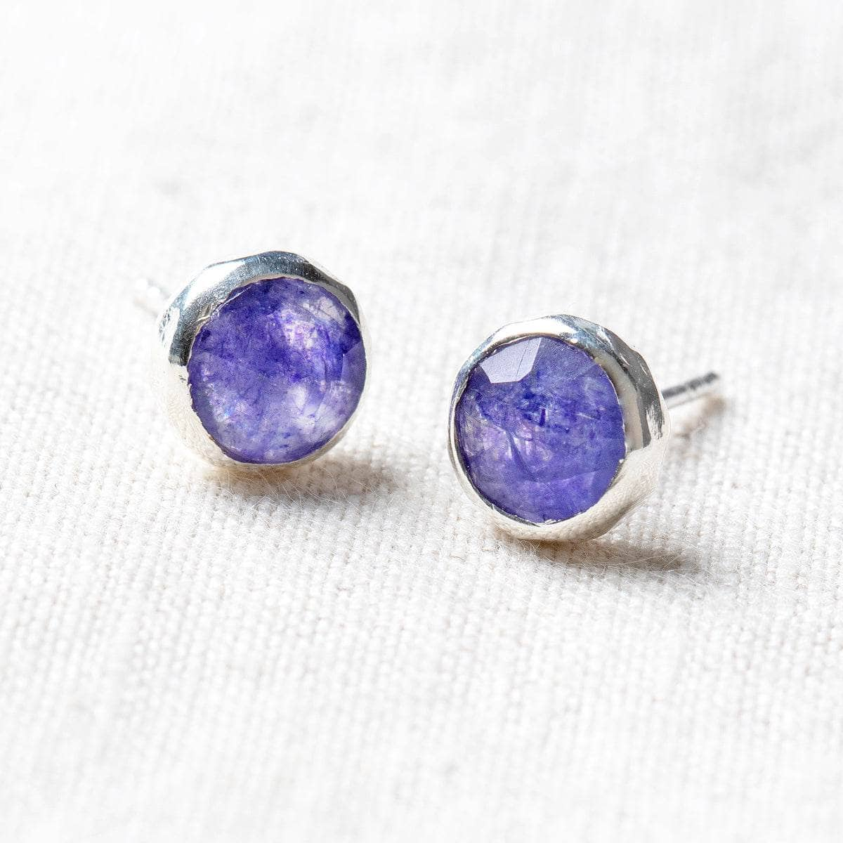 Blue Sapphire Silver or Gold Stud Earrings by Tiny Rituals