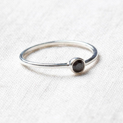 Black Tourmaline Silver, Gold or Rose Gold Ring by Tiny Rituals