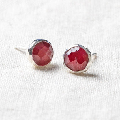 Ruby Silver or Gold Stud Earrings by Tiny Rituals