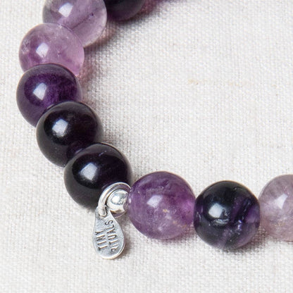 Purple Rainbow Fluorite Energy Bracelet 8mm by Tiny Rituals