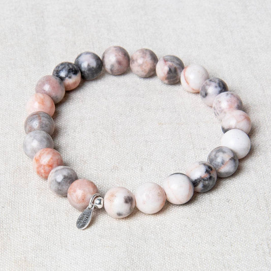 Pink Zebra Jasper Energy Bracelet 8mm by Tiny Rituals