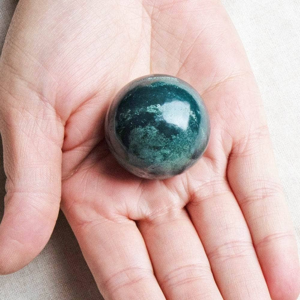 Bloodstone Sphere with Tripod by Tiny Rituals