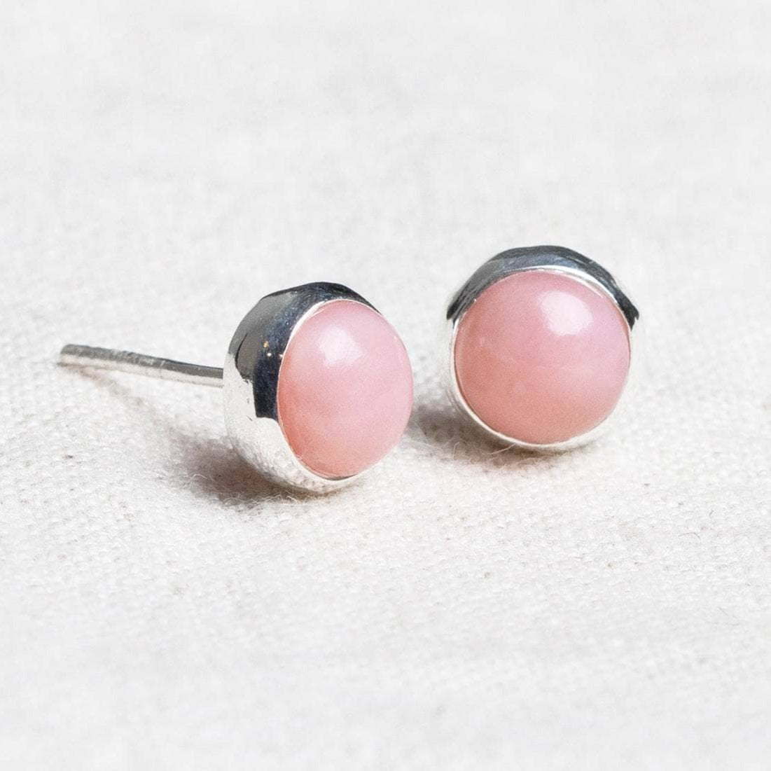 Pink Opal Silver or Gold Stud Earrings by Tiny Rituals