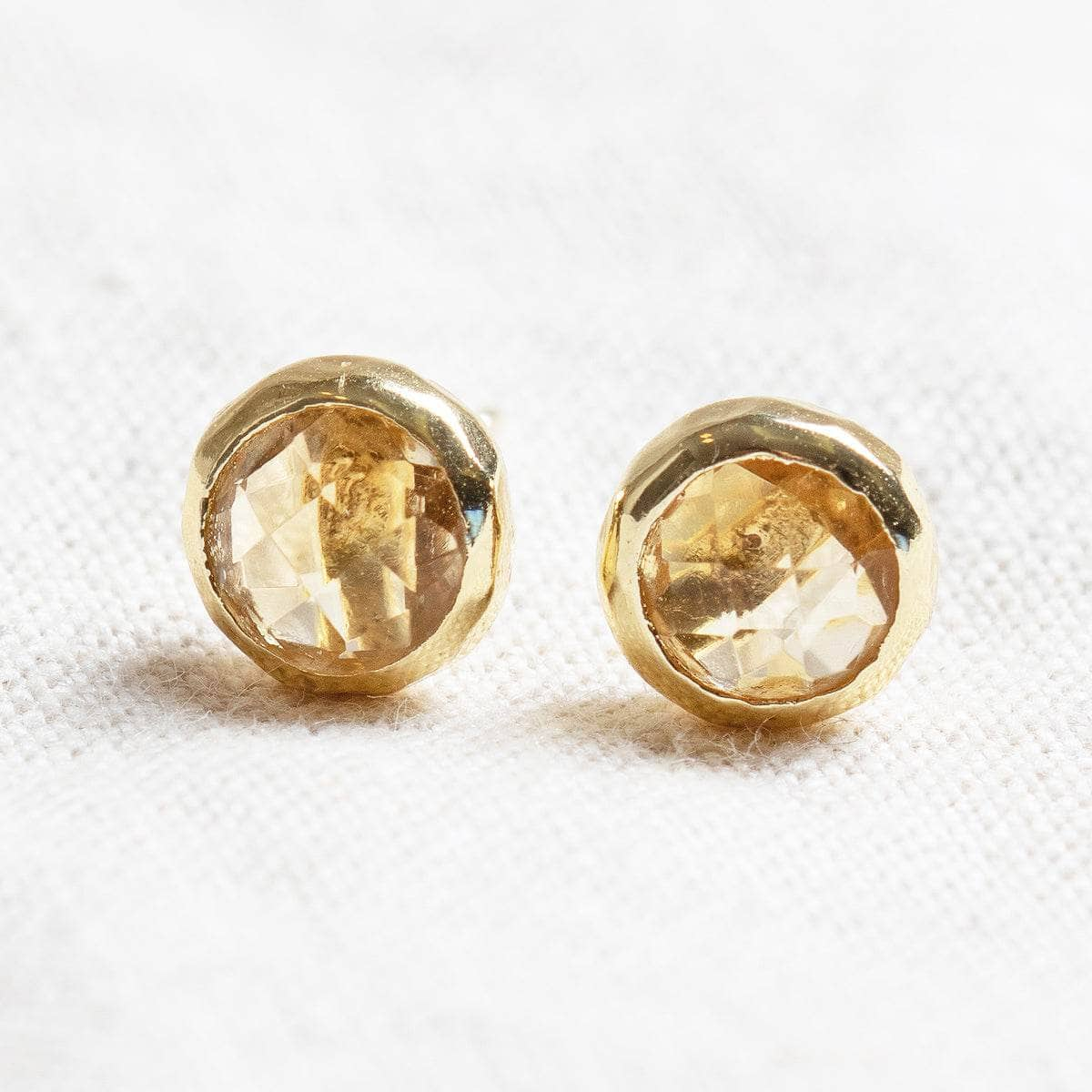 Citrine Silver or Gold Stud Earrings by Tiny Rituals