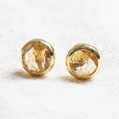 Citrine Silver or Gold Stud Earrings by Tiny Rituals