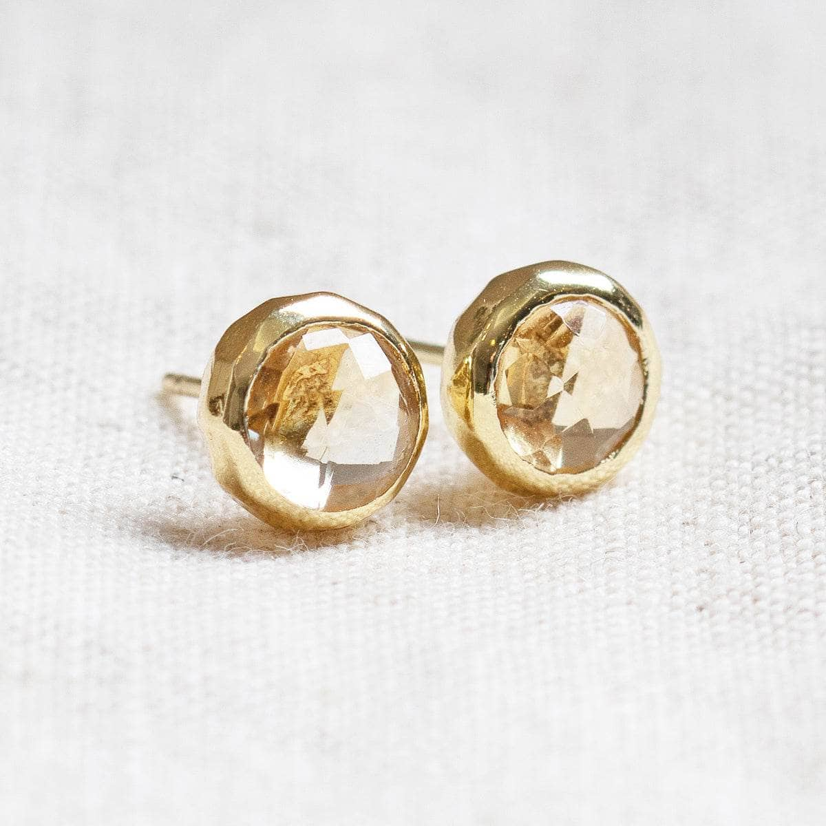 Citrine Silver or Gold Stud Earrings by Tiny Rituals