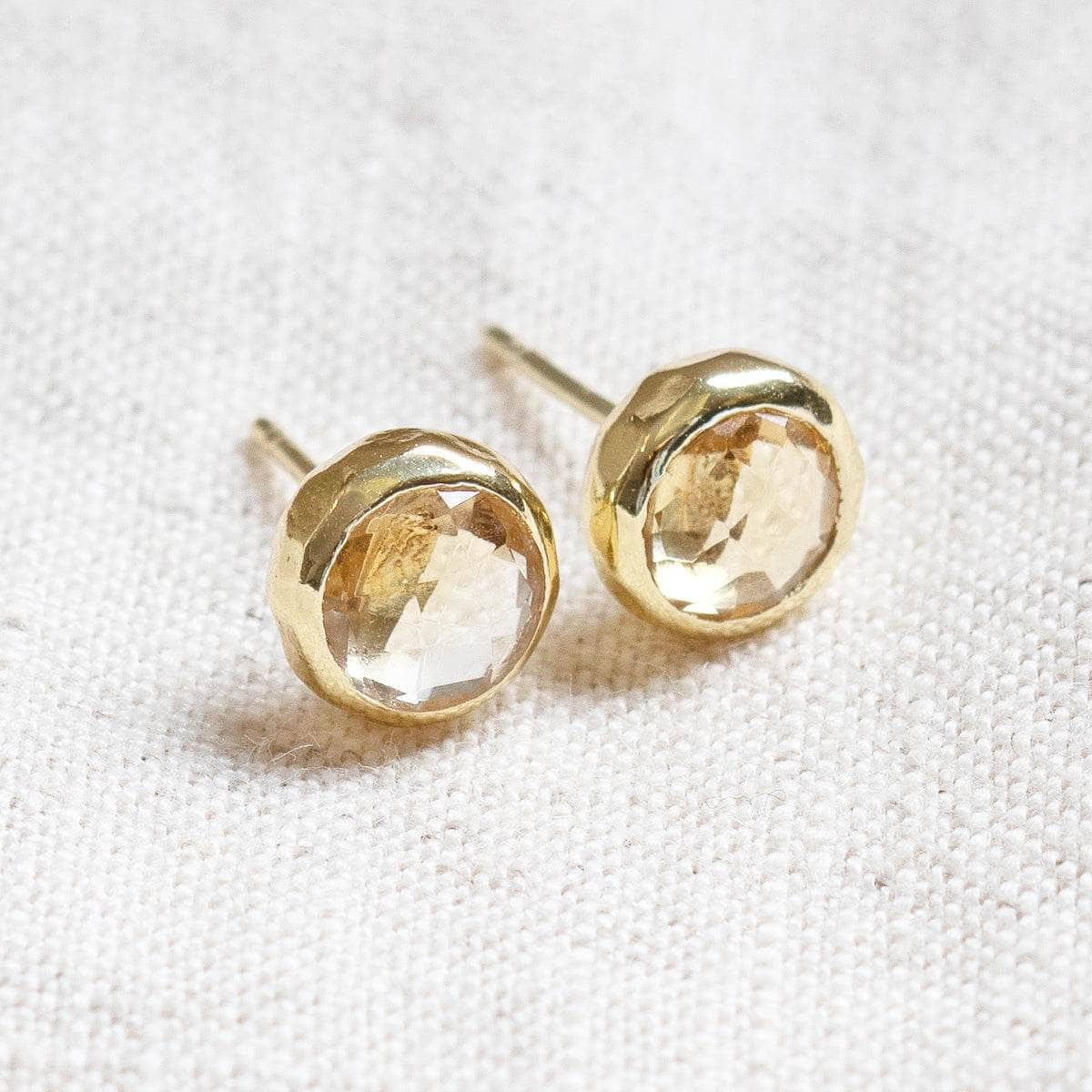 Citrine Silver or Gold Stud Earrings by Tiny Rituals