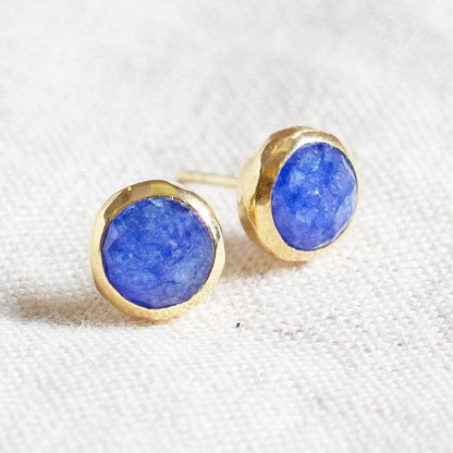 Blue Sapphire Silver or Gold Stud Earrings by Tiny Rituals